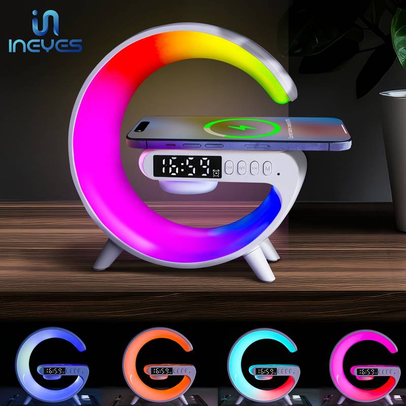 Multifunctional Lamp With Bluetooth Speaker Wireless Charger Sunrise Wake-up & Alarm Clock