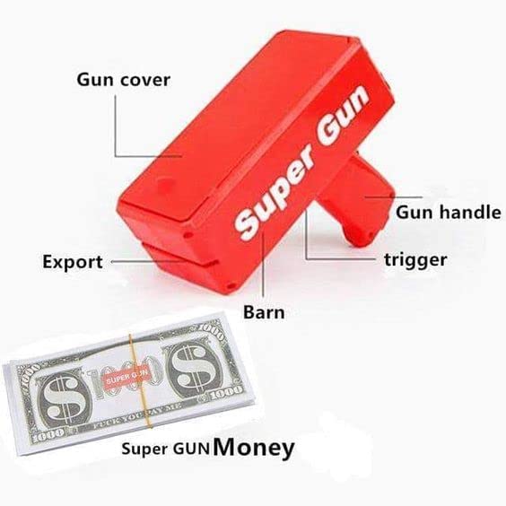 Supreme Money Gun Cash Cannon Make It Rain Gun Money Toy Gun