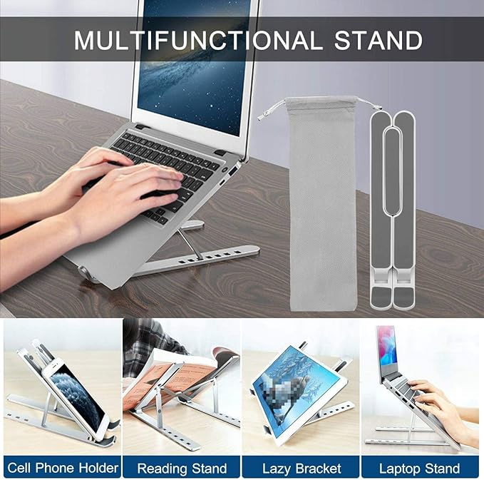 Laptop Stand - Foldable Non-slip Stand For Laptop And Tablet - Lightweight and Durable Plastic Laptop Stand