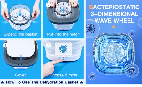 Portable Mini Folding Washing and Spin Dryer  Machine (Free home delivery)