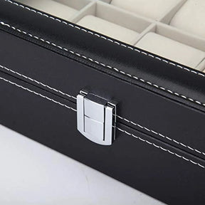 Pure Leather Watch Box - Black (10 Slots)