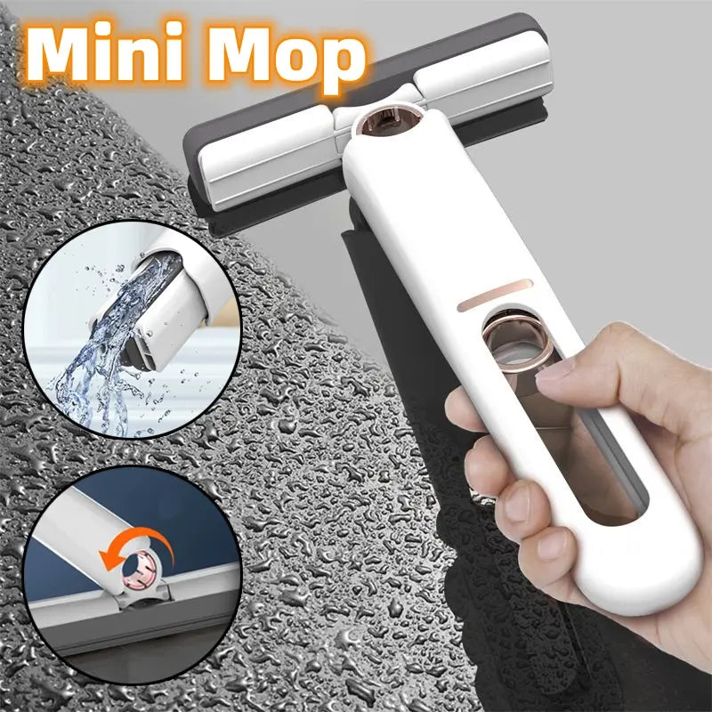 Portable Self-Squeeze Mini Mop for Floor Cleaning 180°Powerful Squeeze Mop