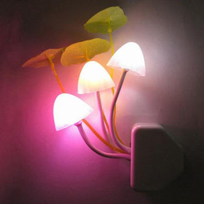 New LED Sensor Flower Mushroom Lamp, 7 Color Changing Night Light with Dusk & Dawn Sensor Light