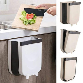 Kitchen Cupboard Back Hanging Trash Can Collapsible Garbage Waste Bin for Kitchen Cabinet Door - REVEL.PK