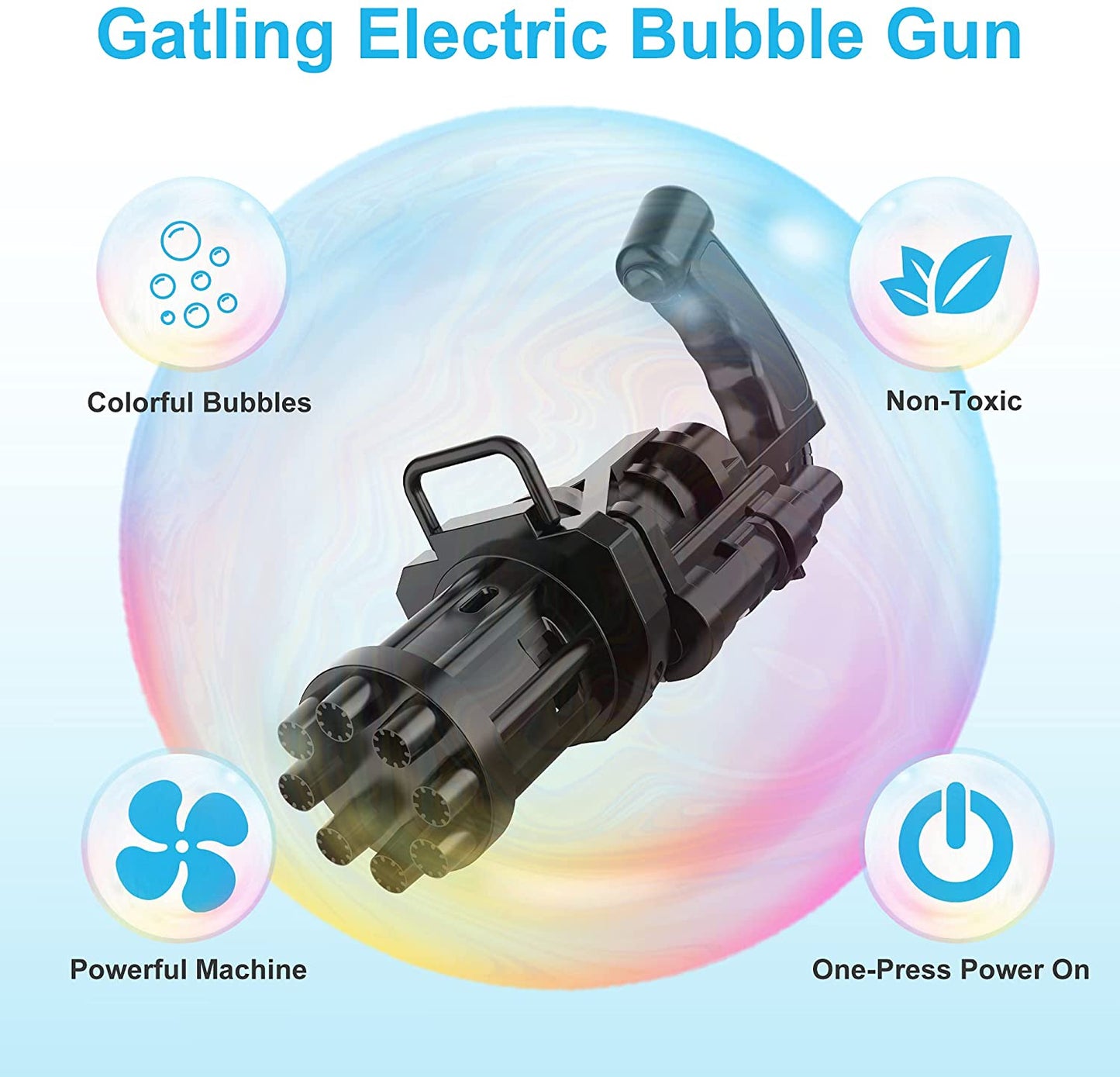 Gatling Automatic Water Bubble Gun Toy For Kids - REVEL.PK