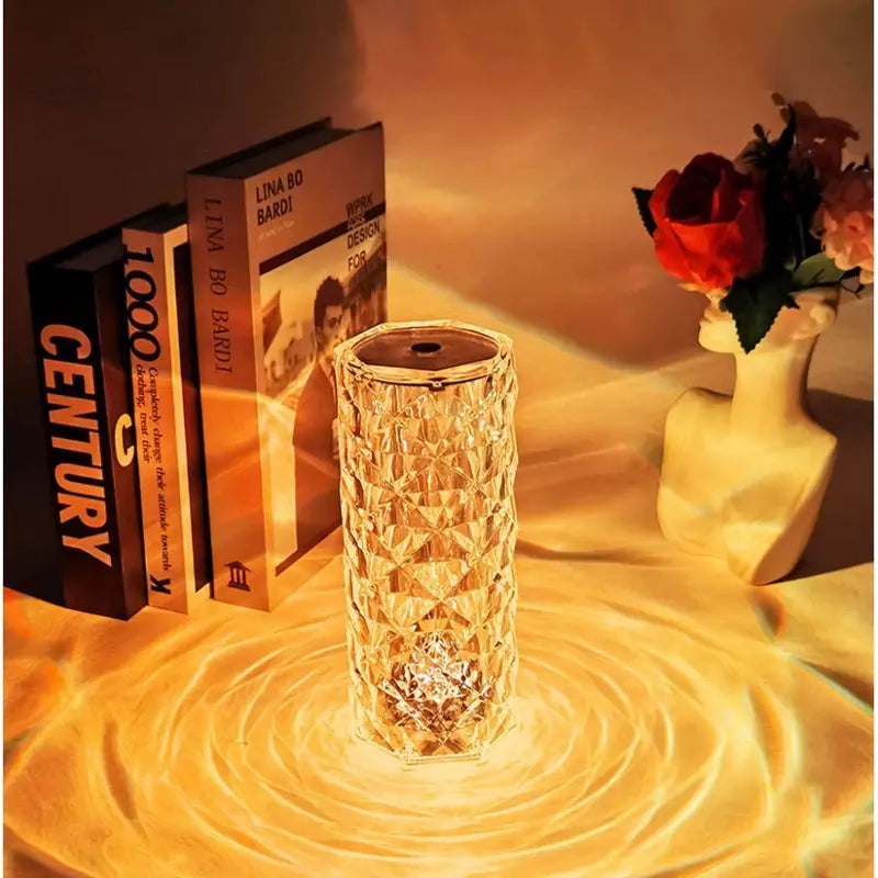 [Free Home Delivery] Rose Crystal Diamond Touch Lamp – 16 Colors Swap With Remote Control - REVEL.PK