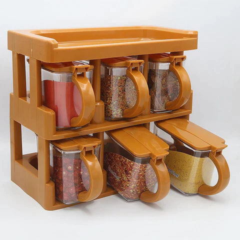 Master Chef 2-Tier Spice Rack With 6 Spice Jars - REVEL.PK