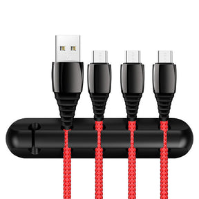 Pack Of 5 Cable Organizer Silicone USB Cable Winder Desktop Tidy Management Clips