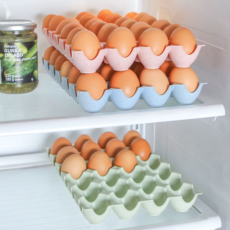 (Pack of 2) Plastic Egg Storage Boxes Eggs Holder Eggs Trays 24 Grid