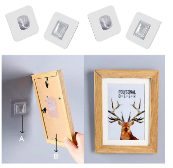 [Free Delivery] Double Sided Adhesive Wall Hooks - Transparent