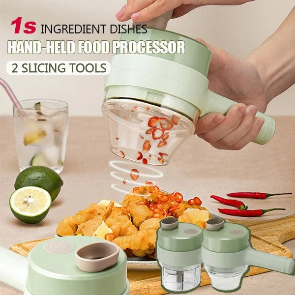 Rechargeable 4 In 1 Handheld Vegetable Cutter Chopper