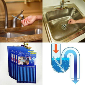 Pack Of 12 Sticks - Keeps Drain Clear & Odor-Free, All Year Long Kitchen Sink and Bathtub Drain Cleaner