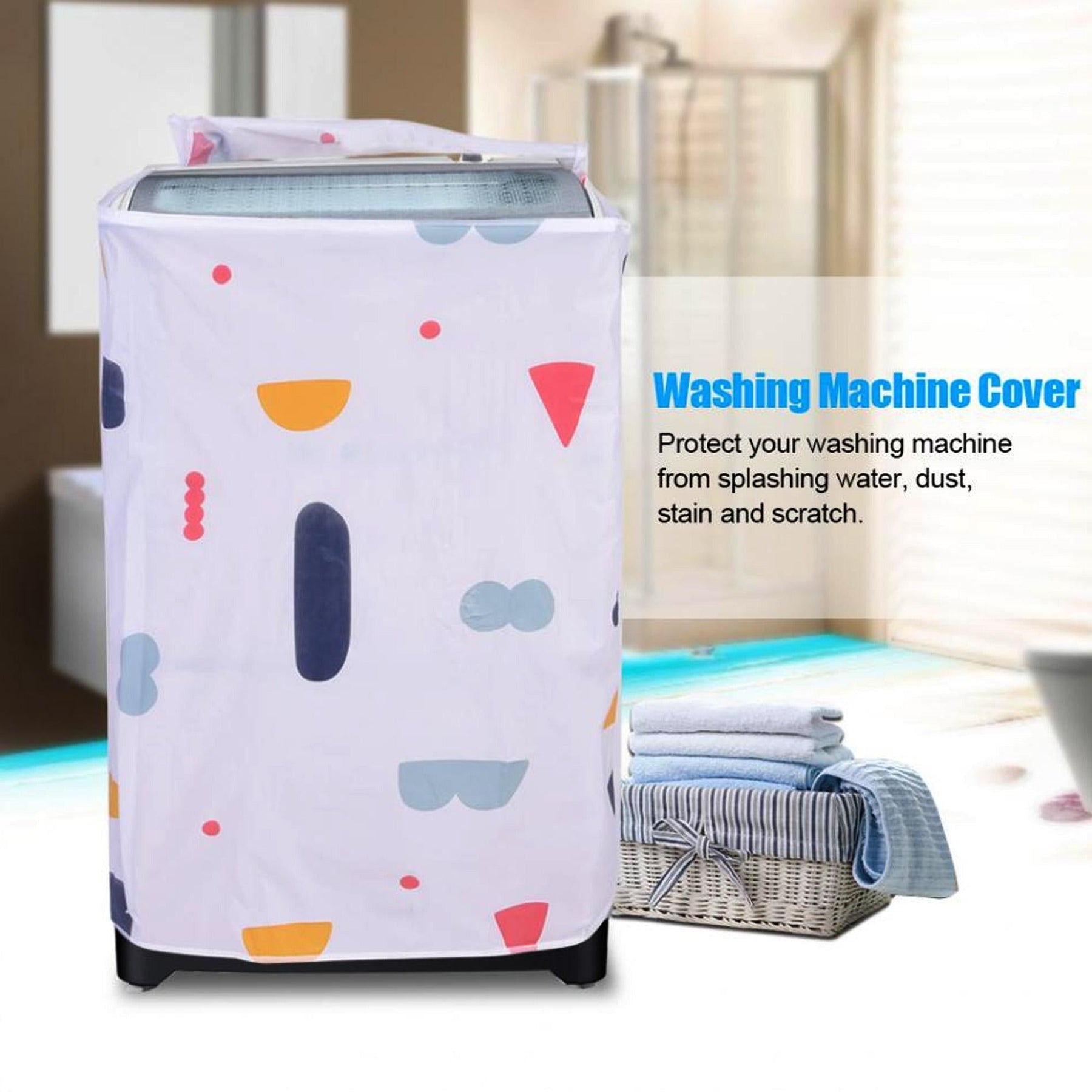 Waterproof Printed Washing Machine Cover - Single Tub Top Load