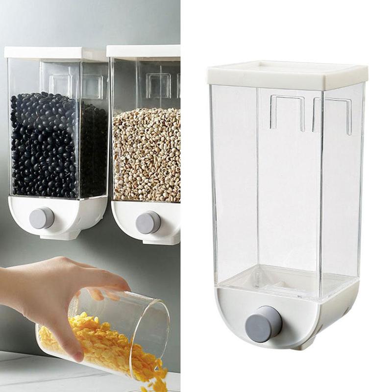 Wall Mounted Easy Press- Kitchen Food Storage Container Cereal Dispenser