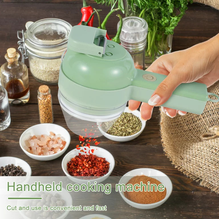 Rechargeable 4 In 1 Handheld Vegetable Cutter Chopper