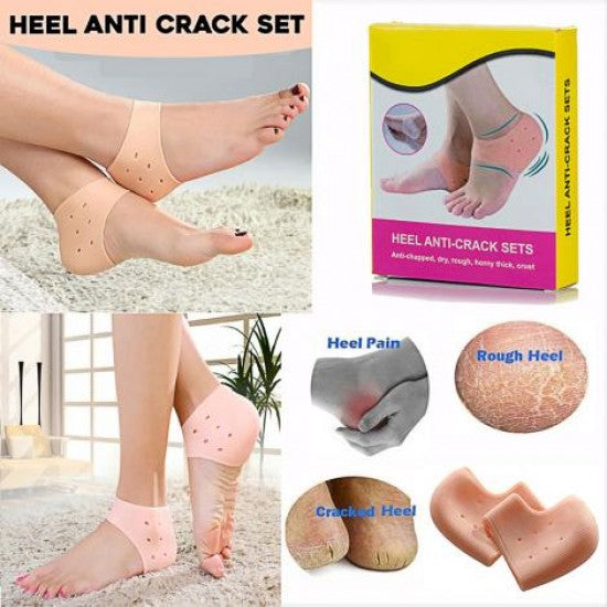 2 Pair (4PCS) Silicone Heel Protector, Anti Crack Heel Protector