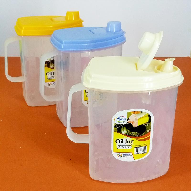 (Pack of 2)Plastic Oil Jug (1 Liter) High Quality & Beautiful Jug