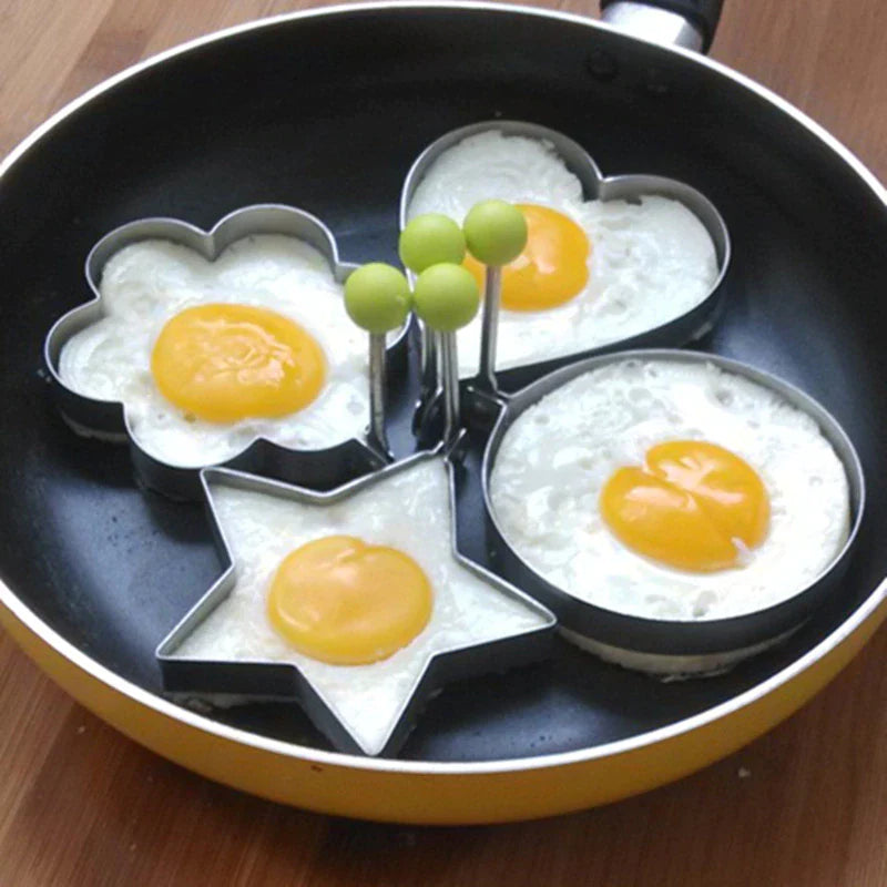 (Pack of 4) Egg Molds Stainless Steel Set for Kitchen