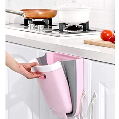 Kitchen Cupboard Back Hanging Trash Can Collapsible Garbage Waste Bin for Kitchen Cabinet Door - REVEL.PK