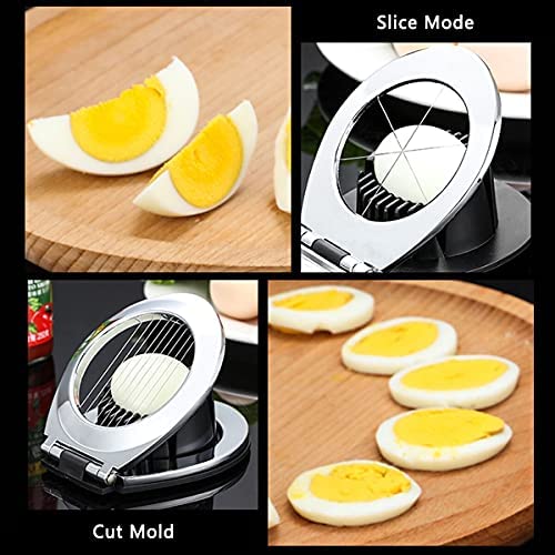 Stainless Steel Wire Egg Slicer, Egg Cutter , Slicer for Strawberry Fruit Garnish Slicer, with 3 Slicing Styles
