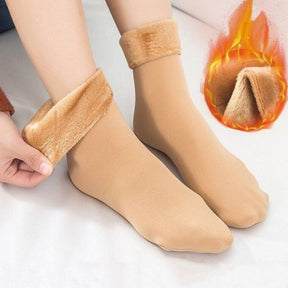 2 Pairs Ladies Velvet Cashmere Warm Socks For Ladies– Thick Wool Socks for Autumn, Winter, Spring - REVEL.PK