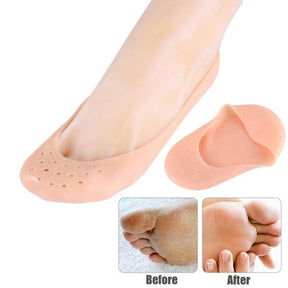 2 Pair (4PCS)  Anti Crack Full Length Silicone Foot Protector Moisturizing Socks for Foot-Care and Heel Cracks - REVEL.PK