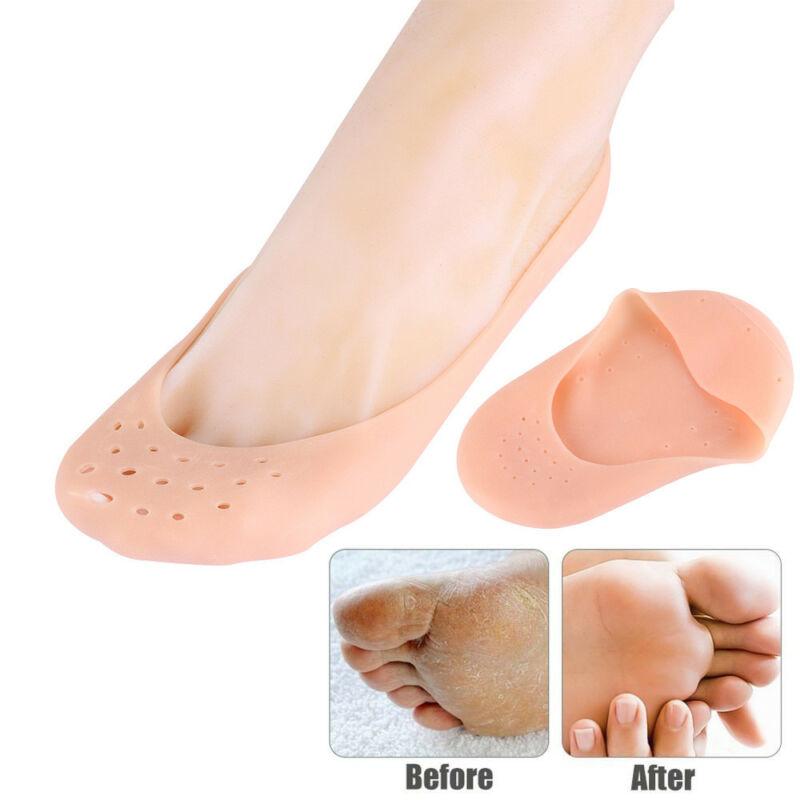 2 Pair (4PCS)  Anti Crack Full Length Silicone Foot Protector Moisturizing Socks for Foot-Care and Heel Cracks