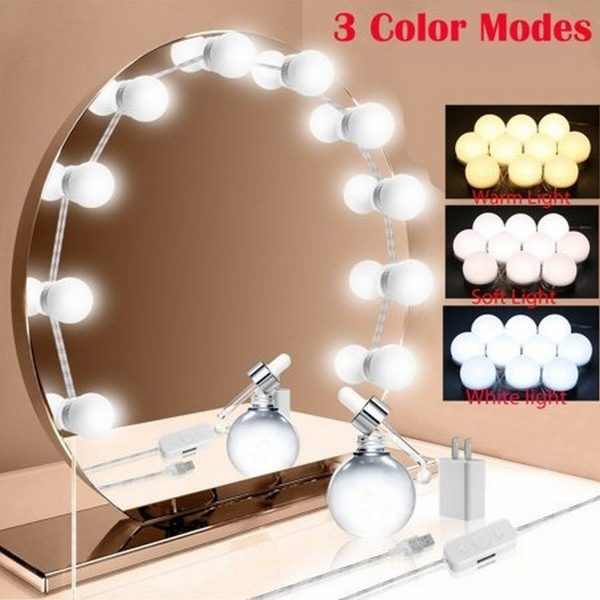 Hollywood Style LED Vanity Mirror Lights - 10 LED Mirror Lights