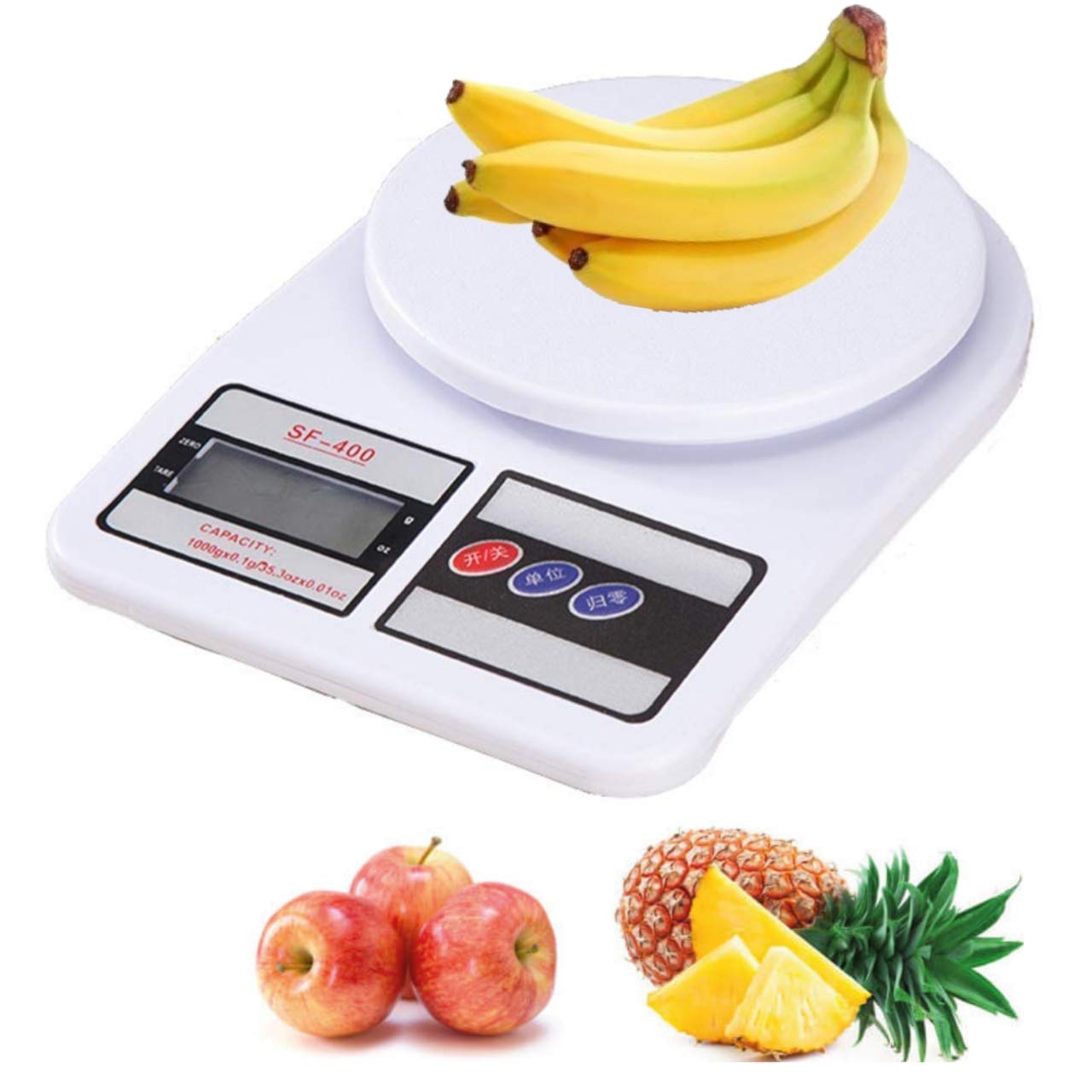 Digital Kitchen Weighing Machine Multipurpose Electronic Weight Scale with Backlit LCD Display for Measuring Food, Cake, Vegetable, Fruit