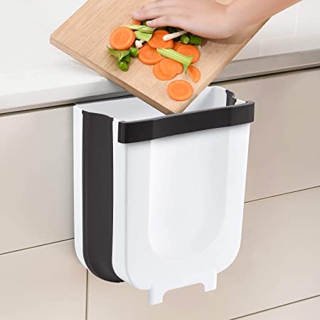 Kitchen Cupboard Back Hanging Trash Can Collapsible Garbage Waste Bin for Kitchen Cabinet Door - REVEL.PK