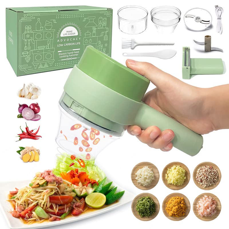 Rechargeable 4 In 1 Handheld Vegetable Cutter Chopper