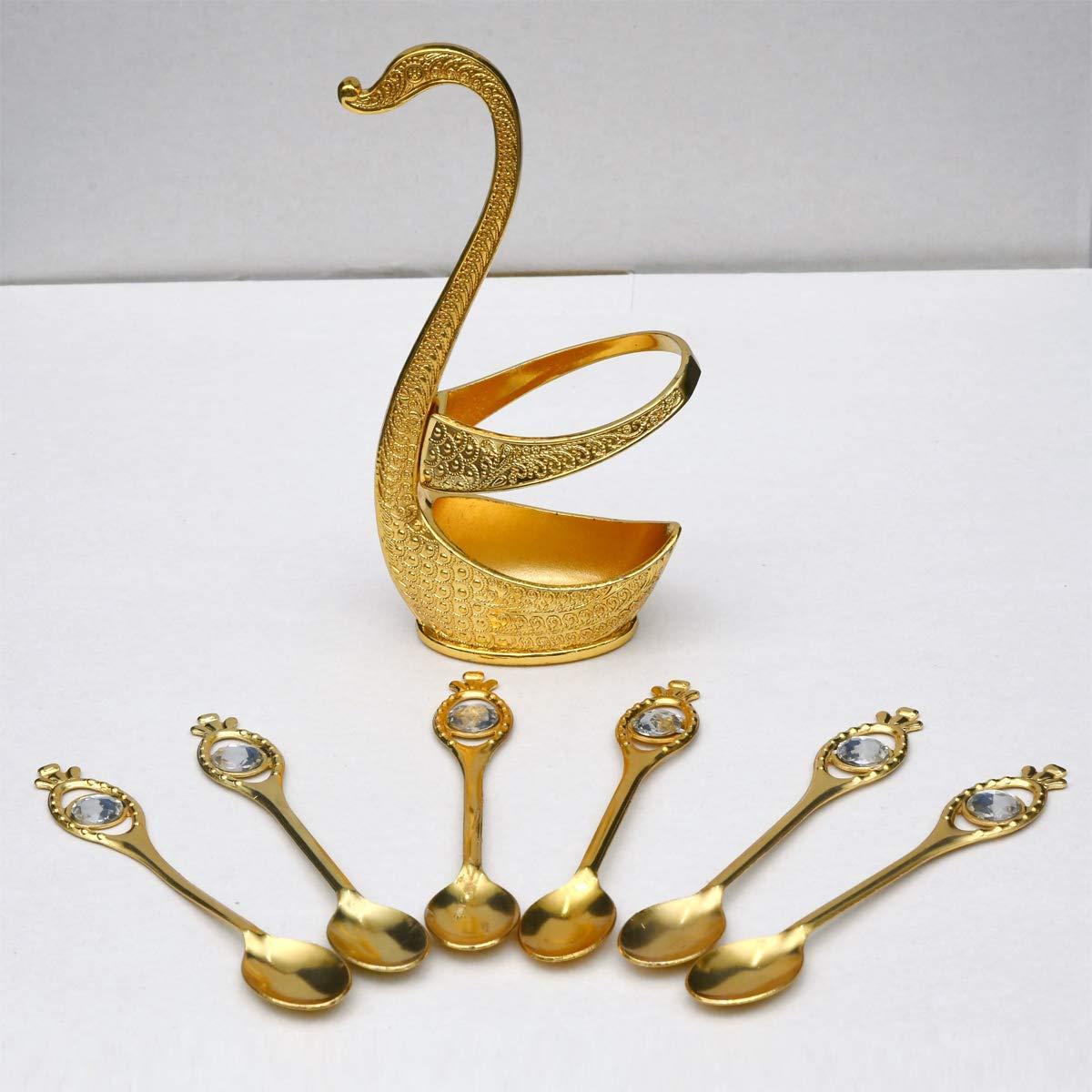 Color Guaranteed Spoon Set With Swan Stand - REVEL.PK