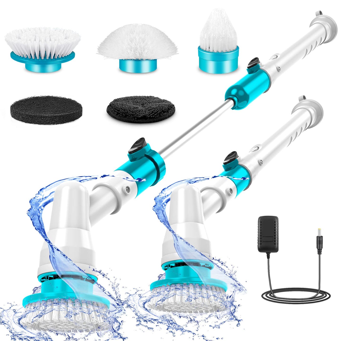 Rechargeable Spin Scrubber Long Handle Cleaning Brush