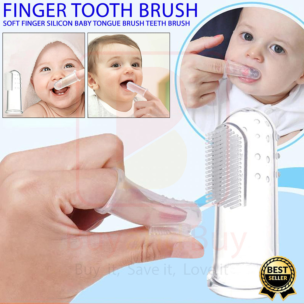 High Quality Baby Kids Silicone Finger Toothbrush Soft Safe Baby Teether Toothbrush - REVEL.PK