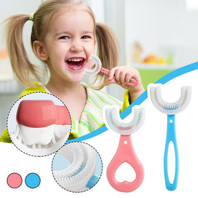 U Shaped Toothbrush for Kids – 360° Food Grade Soft Silicone Brush Head