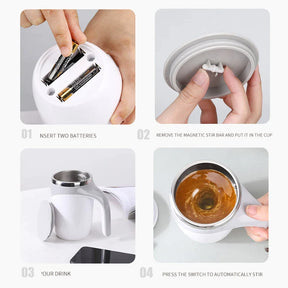 Stainless Steel Mixing Cup, Automatic Magnetic self Stirring Coffee Mug