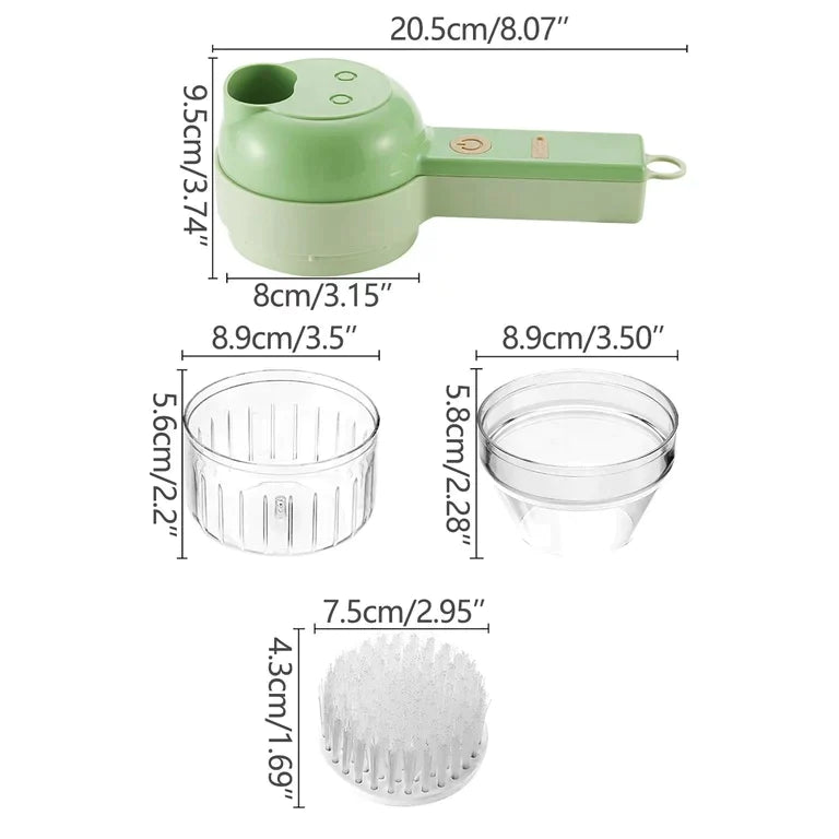 Rechargeable 4 In 1 Handheld Vegetable Cutter Chopper