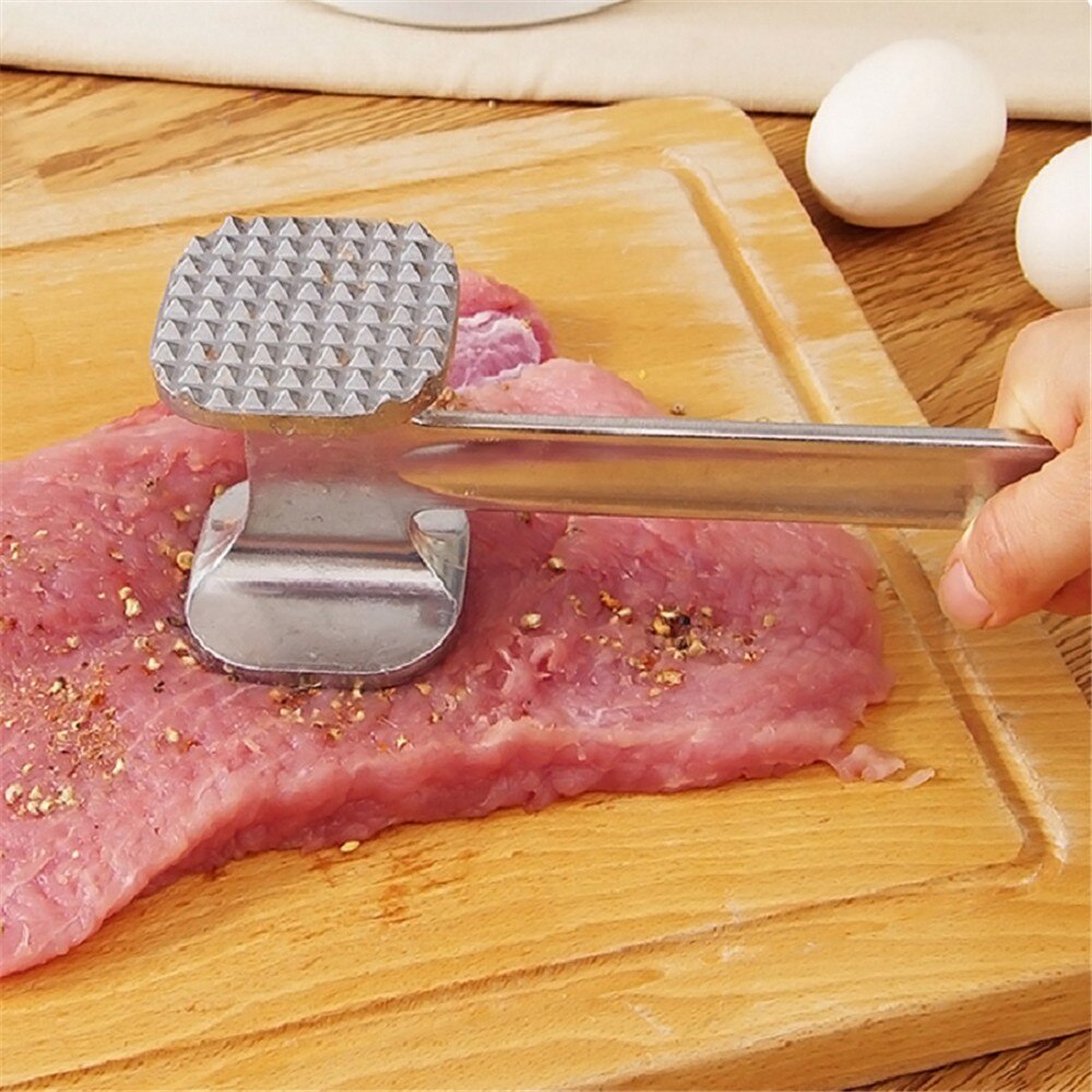 Meat Mallet Tenderizer Steak Hammer Kitchen Tool Aluminum Metal Sliver