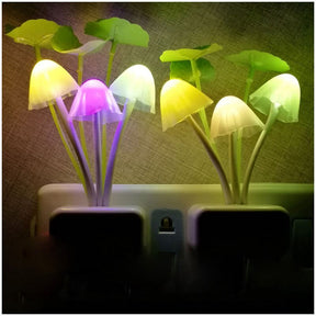New LED Sensor Flower Mushroom Lamp, 7 Color Changing Night Light with Dusk & Dawn Sensor Light