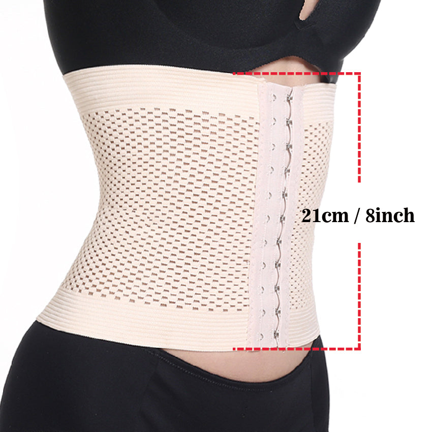 Women Body Shaper Slim Waist Tummy Girdle Belt with Adjustable Hooks, Waist Trainer Slimming Belly Belt