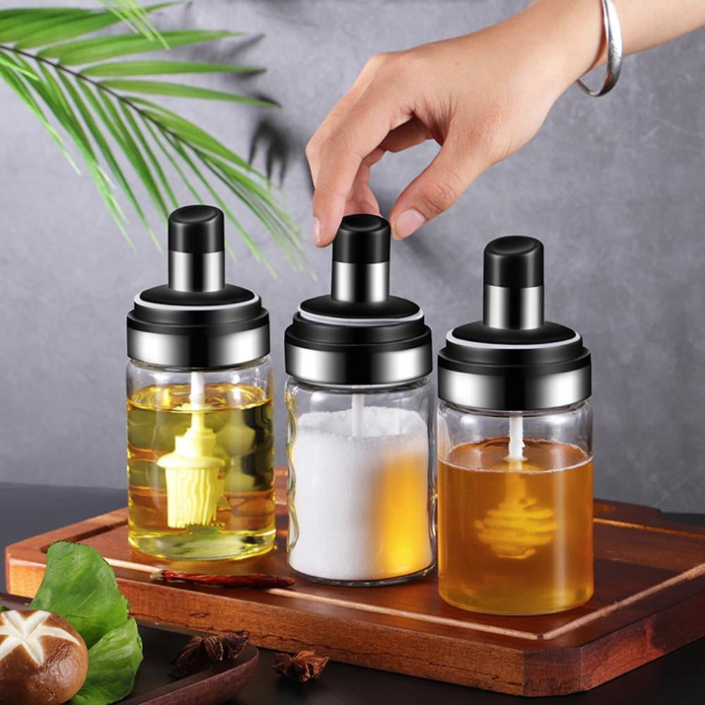 Kitchen Condiment Jar With Brush - REVEL.PK