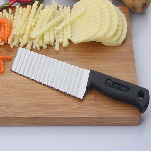 (Pack of 2) French Fry Cutters Stainless Steel Wave Knife Potato Cutting Machine Corrugated Knife Cutting French Fries Corrugated Cutter