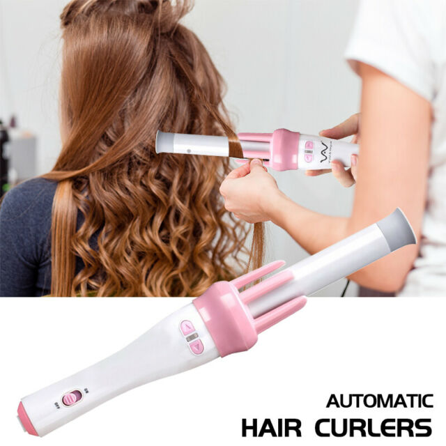 Automatic Ceramic Hair Curler Spin 360° Rotating Hair Styling Roller Auto Wavy Iron 30s Instant Ceramic Heat Wand - REVEL.PK