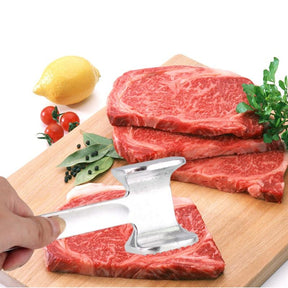 Meat Mallet Tenderizer Steak Hammer Kitchen Tool Aluminum Metal Sliver