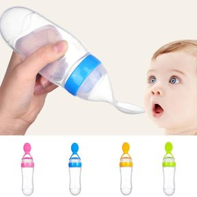 Silicone Baby Spoon Feeder squeezy Baby Food Dispensing Spoon