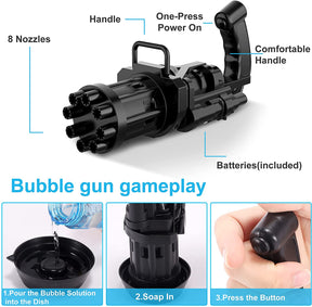 Gatling Automatic Water Bubble Gun Toy For Kids