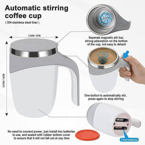 Stainless Steel Mixing Cup, Automatic Magnetic self Stirring Coffee Mug