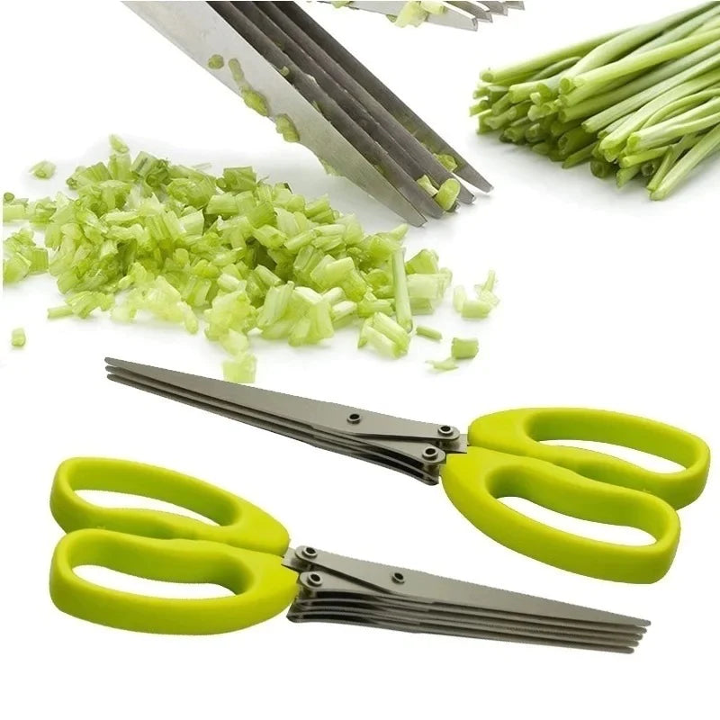 5 Layered Stainless Steel Vegetable Scissor Cutter - REVEL.PK