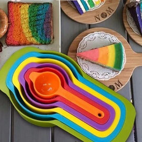 Multicolor 6 Pieces Plastic Measuring Spoon Cup Set