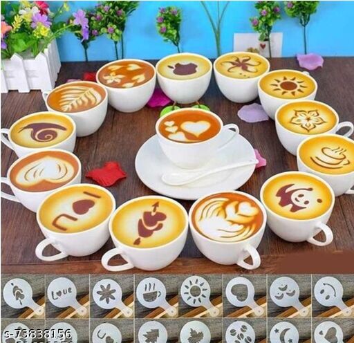 Pack Of 32 Pcs Coffee Stencil Template Set